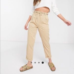 Top Shop Tapered Pants in Tan